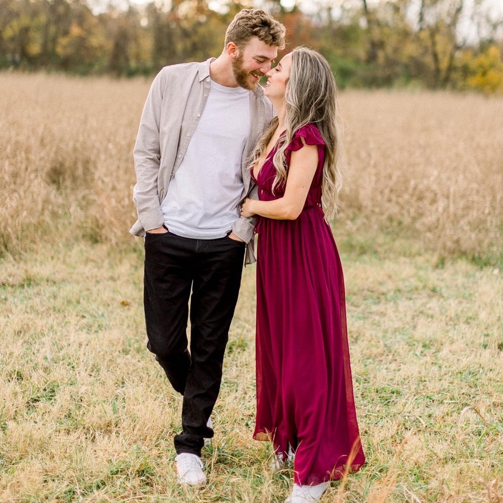 Lulus dress, worn once! Burgundy maxi dress